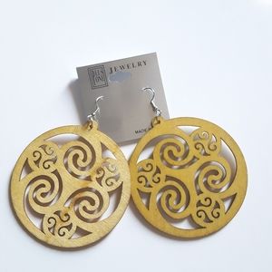 Plus One Jewelry Big Wooden Earrings